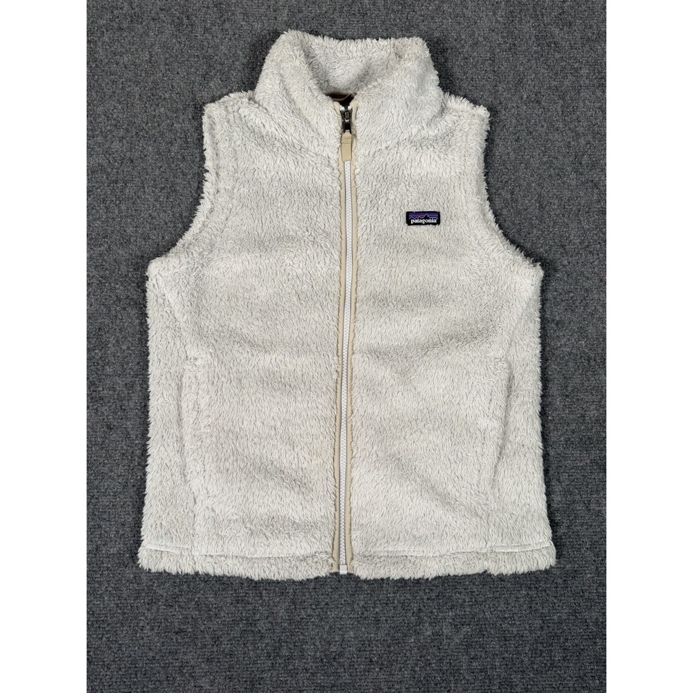 Patagonia Girls XL 14 Los Gatos White Sherpa Fleece Full Zip Vest 65490